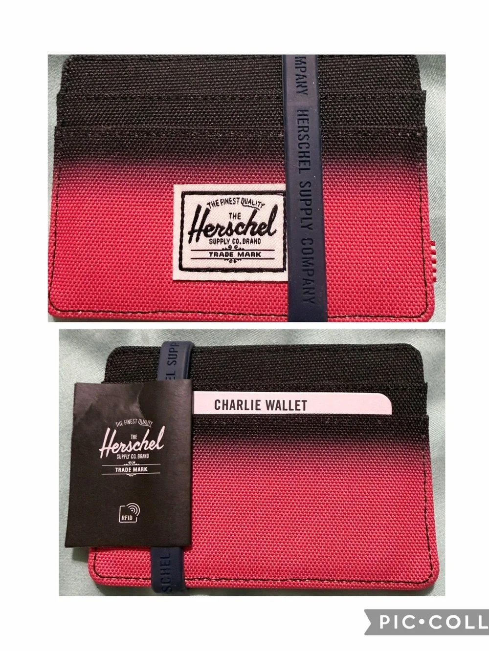 Herschel Supply Company Charlie Card Holder - Pink Ombre to Black